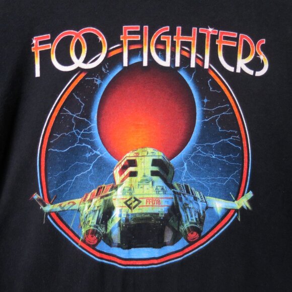 Foo Fighters Space Shuttle Red Moon Ship 3/4 Sleeve Baseball Shirt Size L - Picture 2 of 4